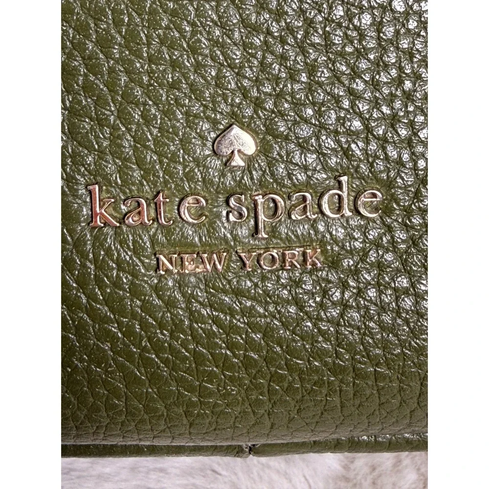 Kate Spade Medium Hobo Bag Olive Green Pebbled Leather Gold Hardwear KB694